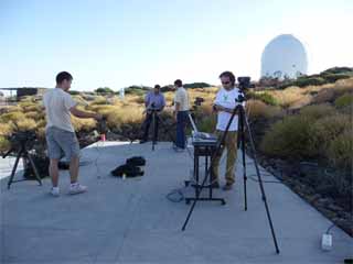 Equipamiento para la retransmisón del eclipse